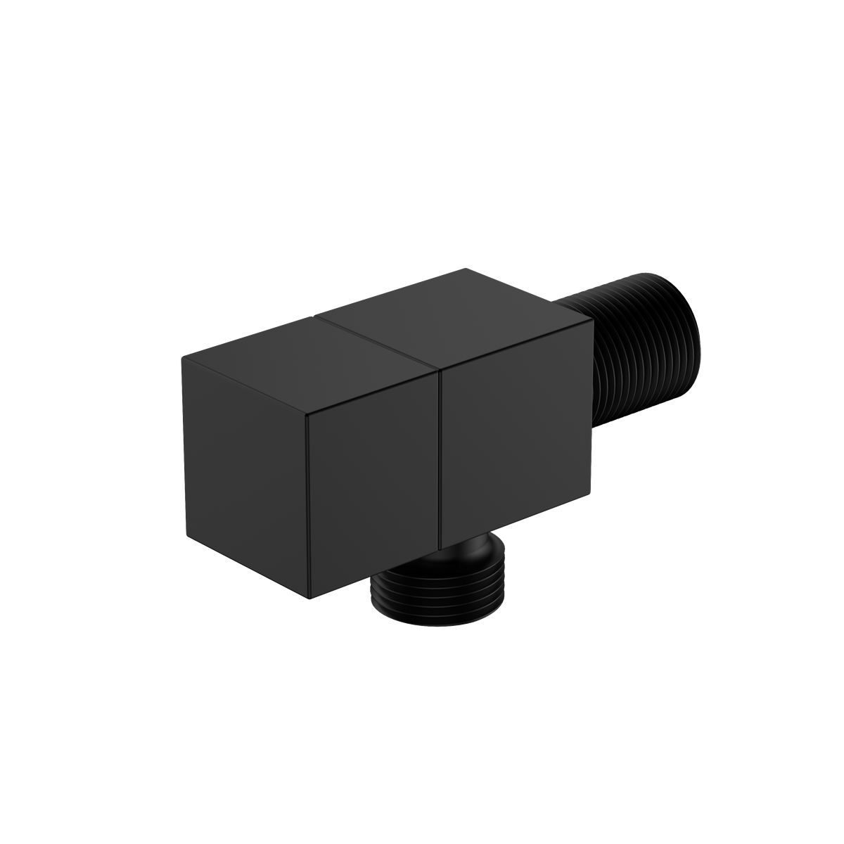 Zawór kątowy przyłączeniowy 1/2x3/8 mosiężny – kolekcja CUBE – czarny mat – kod AOCU211311 – widok produktu
