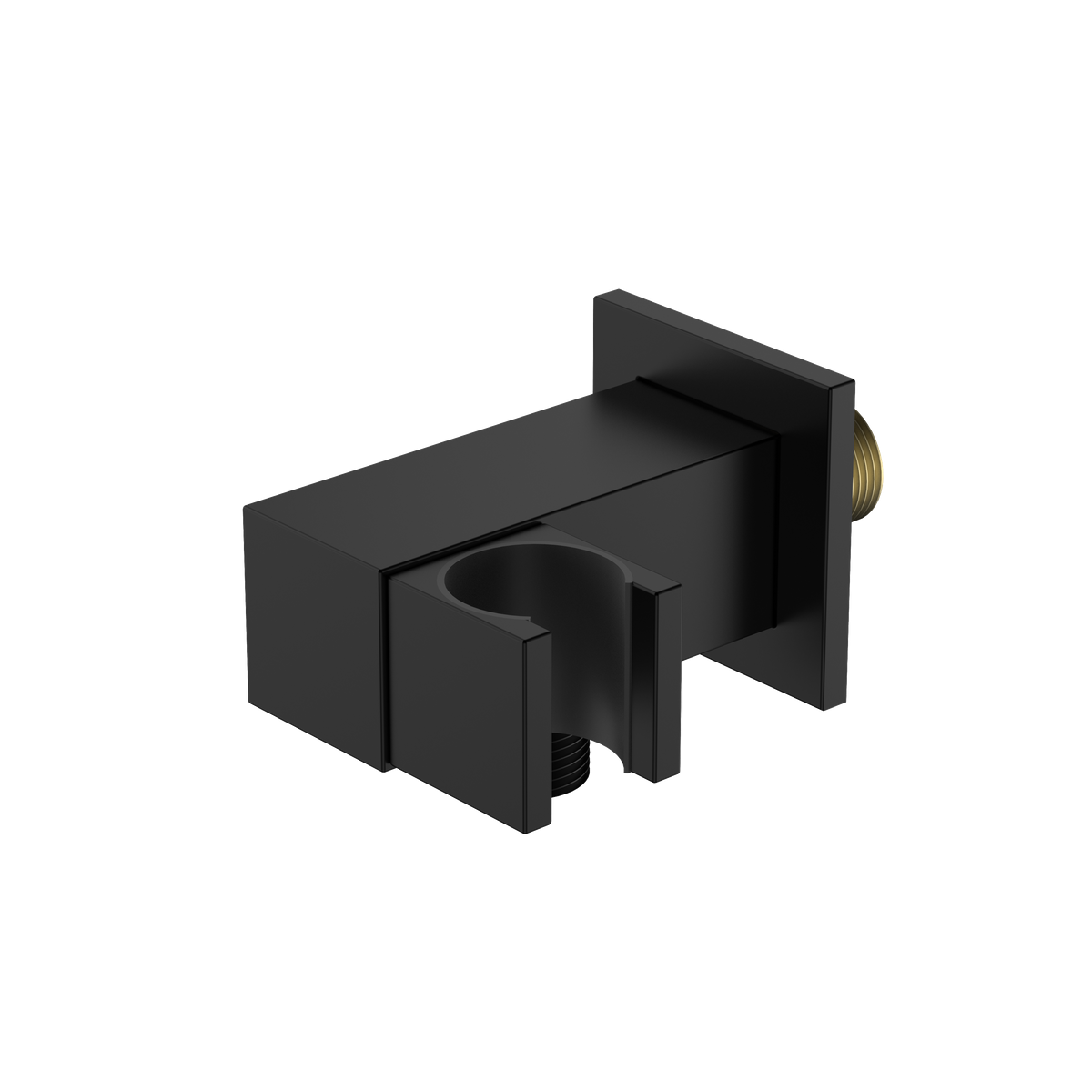 Przyłącze kątowe z uchwytem na słuchawkę boczne – CUBE – czarny mat – kod APCU131311 – strefa prysznica
