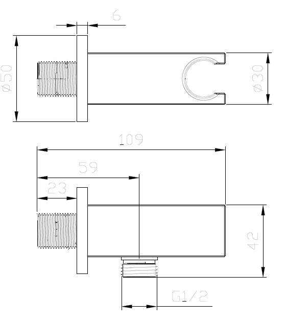 Przyłącze kątowe z uchwytem na słuchawkę proste – CUBE – gun metal mat – APCH121411 – widok produktowy 2