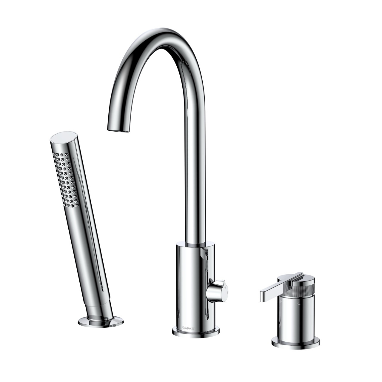 Bateria wannowa 3-otworowa AVAPAX AUREVO, chrom – połysk, kod ABAU231121, do montażu na rancie wanny