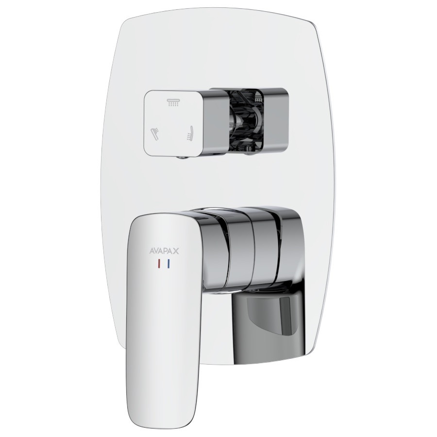 Bateria prysznicowo-wannowa podtynkowa trzyfunkcyjna AVAPAX QANIX chrom połysk ABQA5311C1 do wanny i prysznica