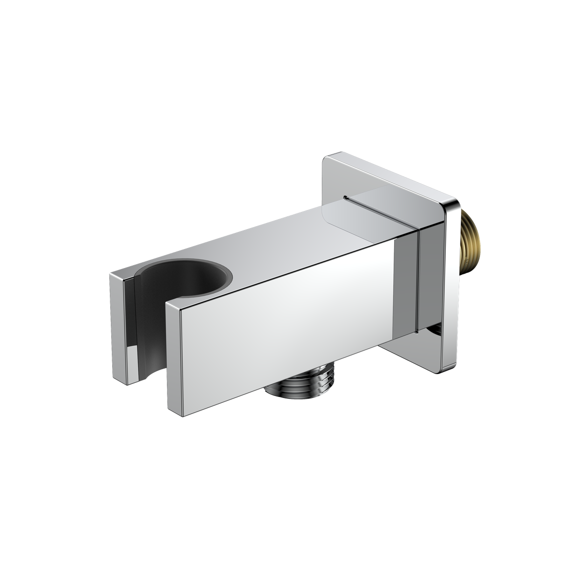 Przyłącze kątowe z uchwytem na słuchawkę proste – CUBE – chrom wysoki połysk – kod APCU121111 – strefa prysznica